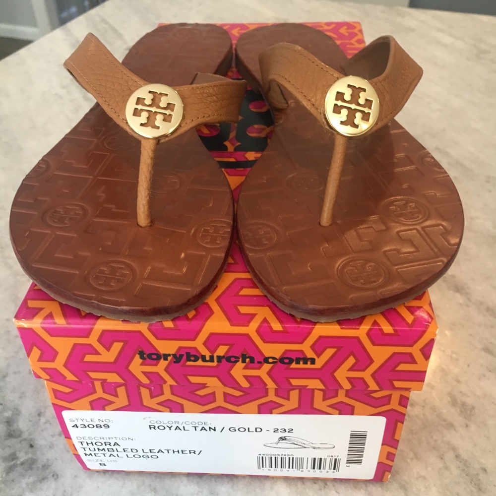 Tory Burch Thora NEW thong royal Tan size 8